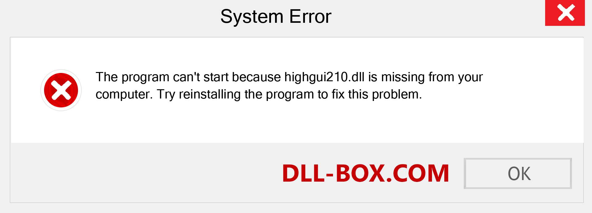  highgui210.dll file is missing?. Download for Windows 7, 8, 10 - Fix  highgui210 dll Missing Error on Windows, photos, images